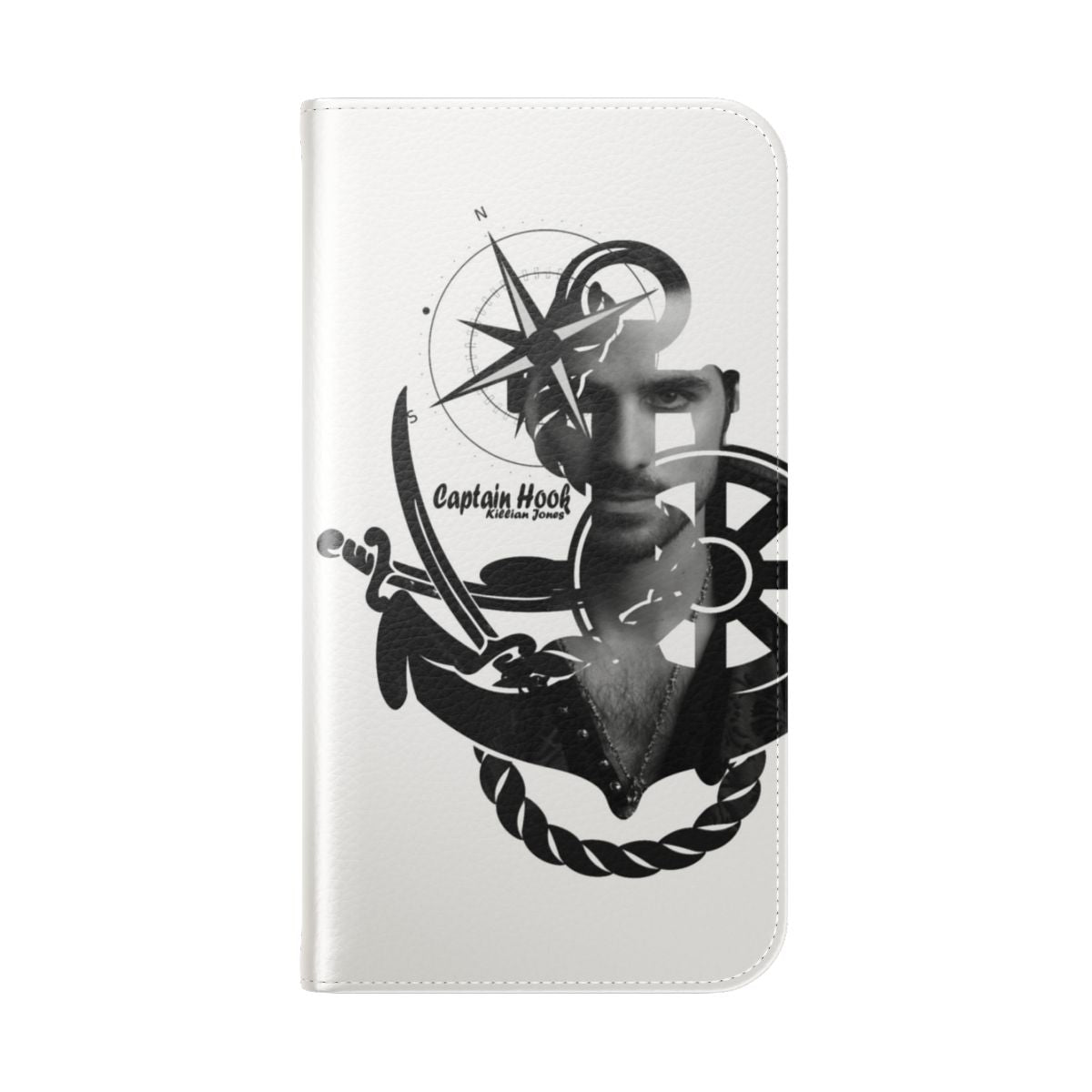 Killian Jones Captain Hook-Inspired Flip Cover Phone Case - Folded Back