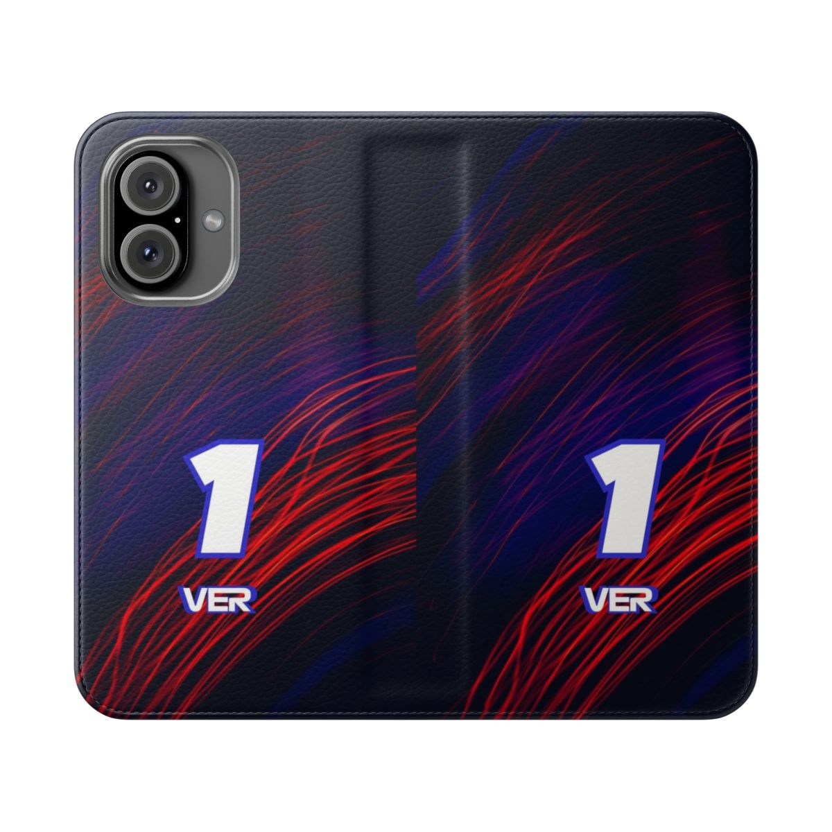 Red Bull Racing-inspired flip cover phone case featuring Max Verstappen's car number