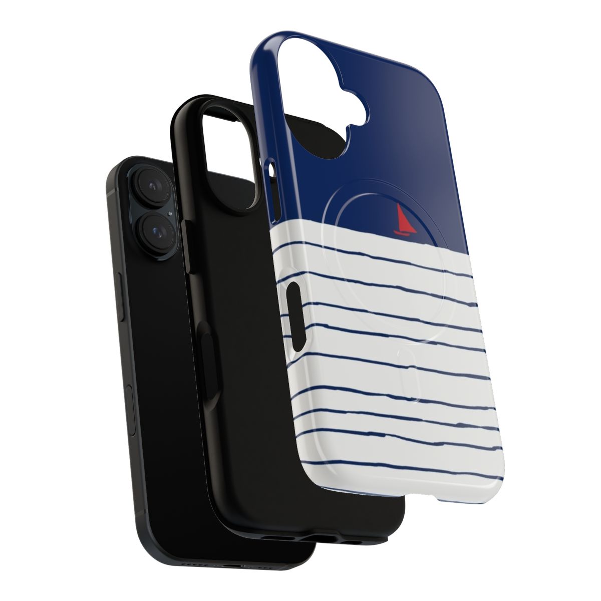 A tough and magnetic phone case with a sailing, nautical, and ocean-inspired design. - Layers