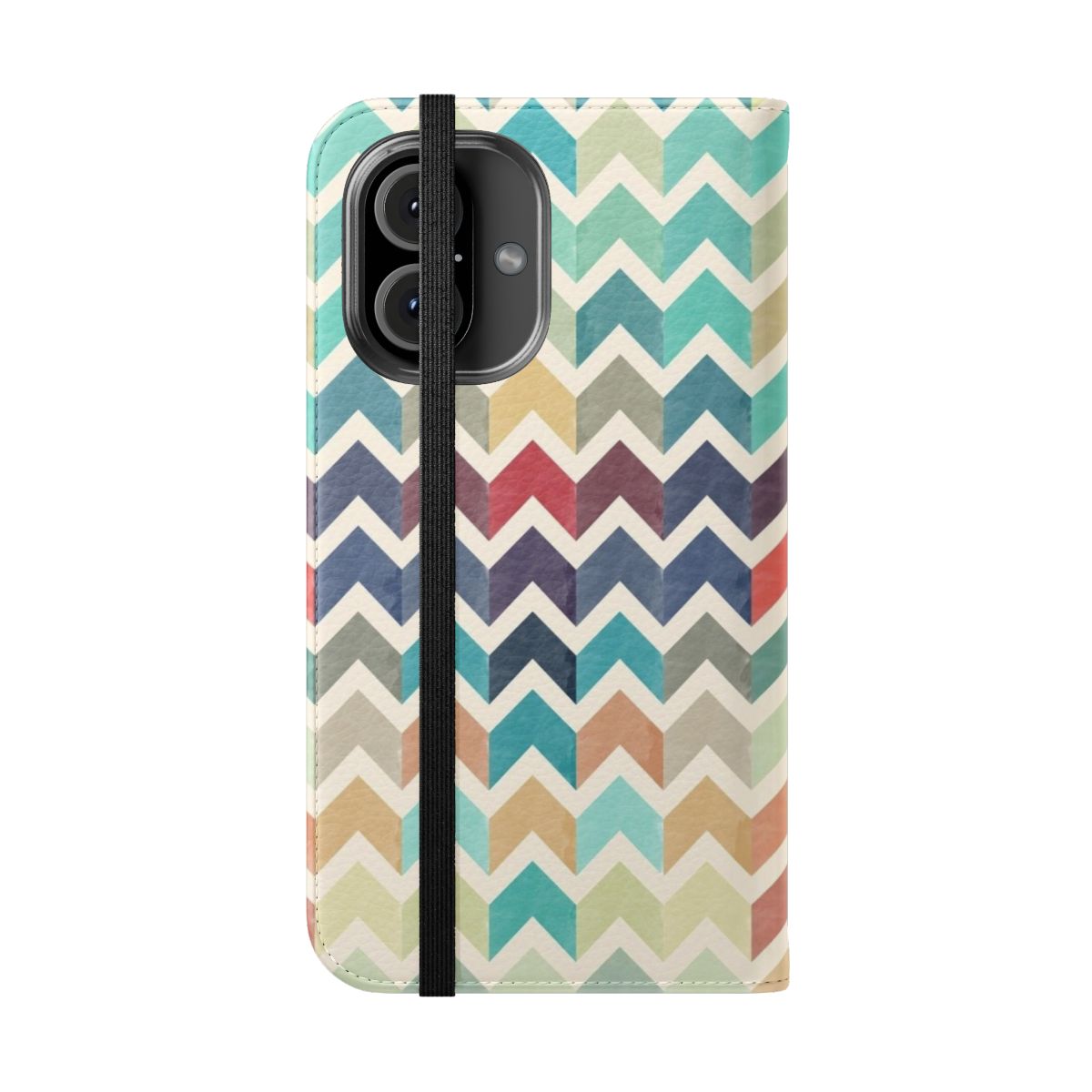 Vibrant watercolor chevron pattern phone case cover - Folded Front