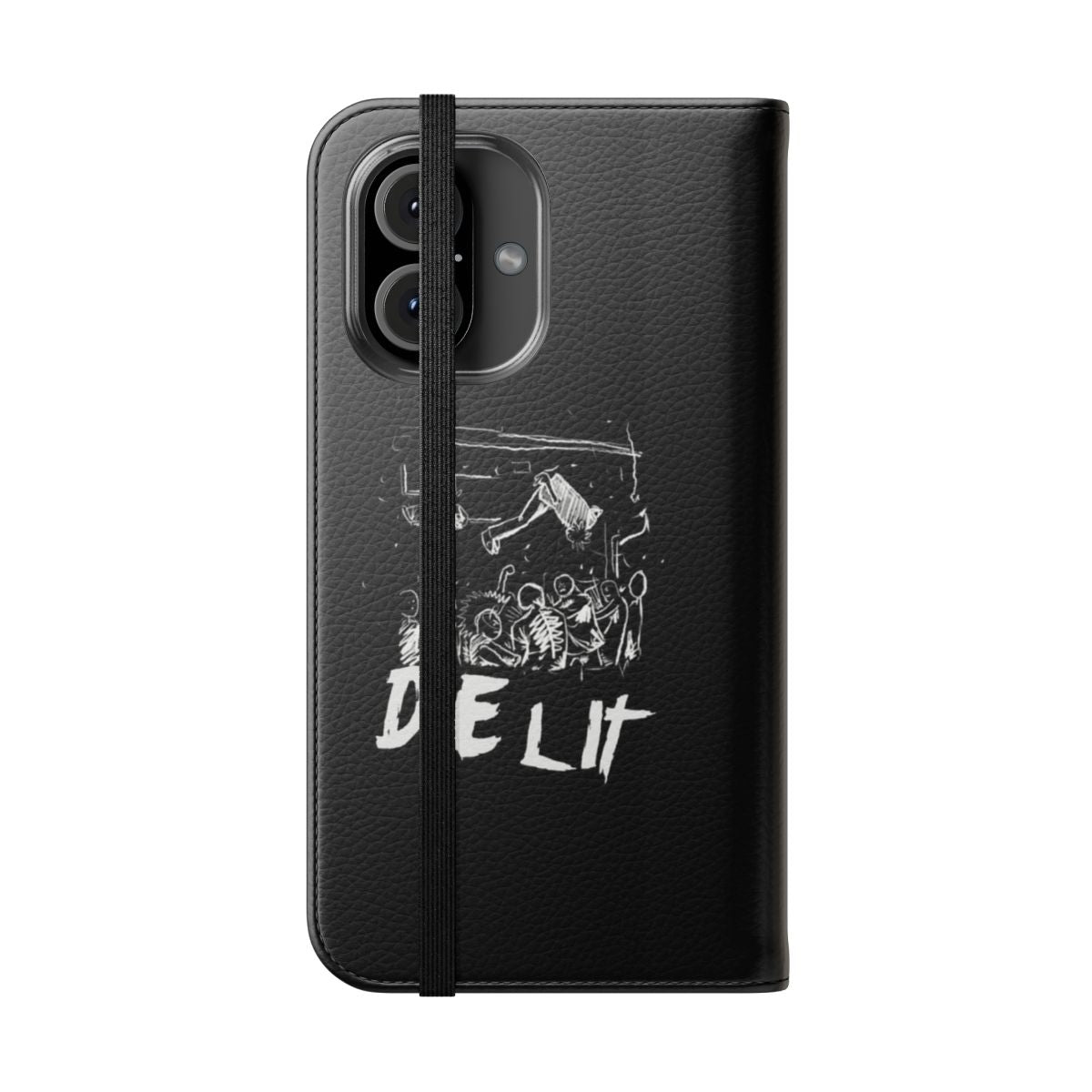 Stylish Playboi Carti-inspired custom phone case with "Die Lit" design - Folded Front