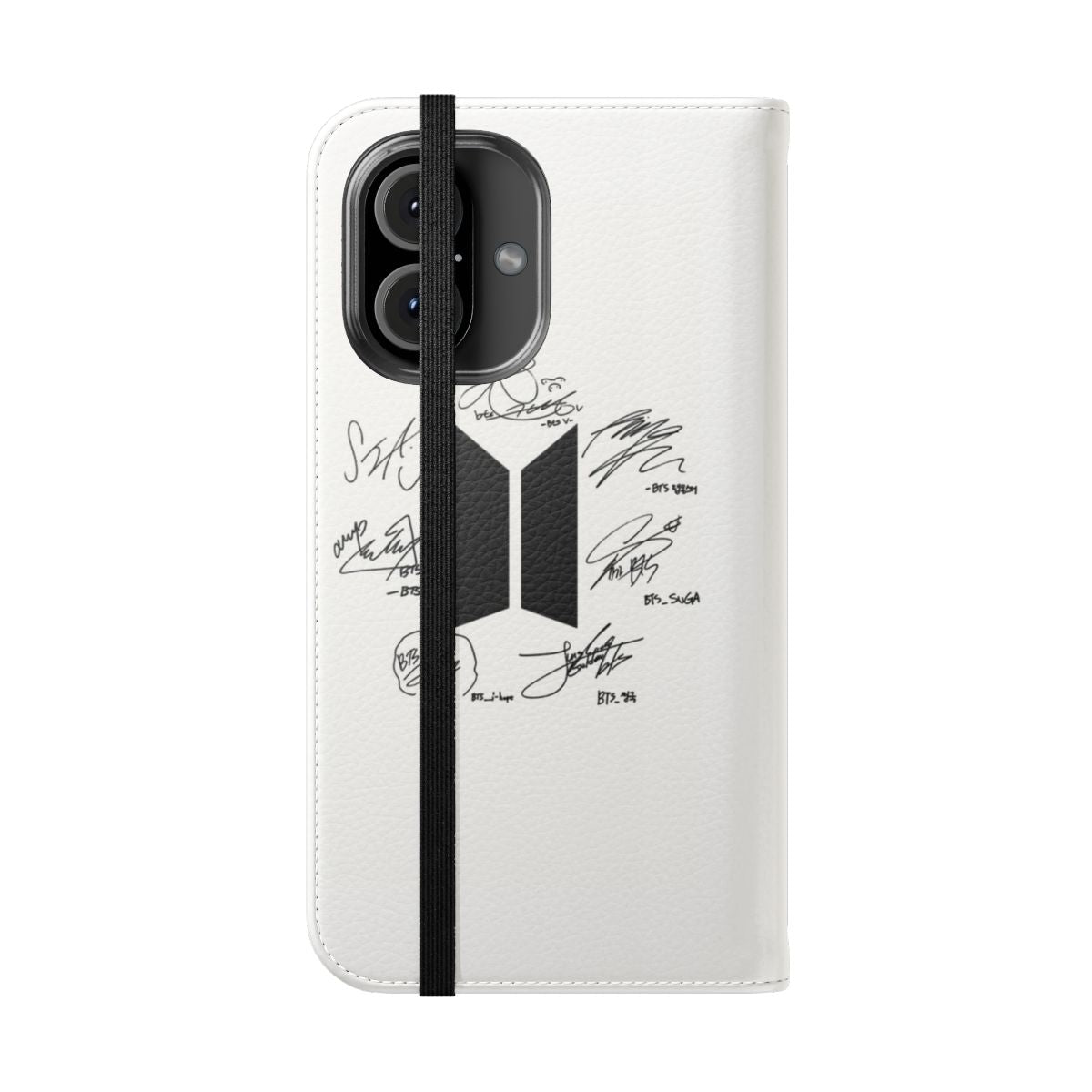 BTS-inspired flip phone case with colorful graphics - Folded Front