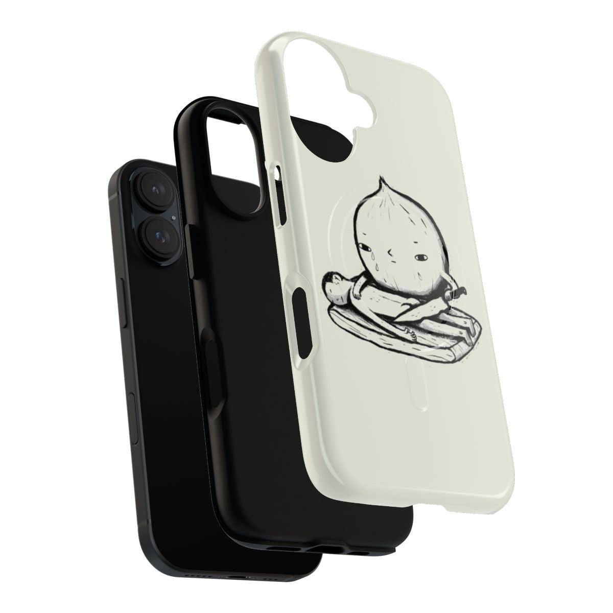 Magnetic tough phone case with a chopping board design for onion chopping enthusiasts - Layers