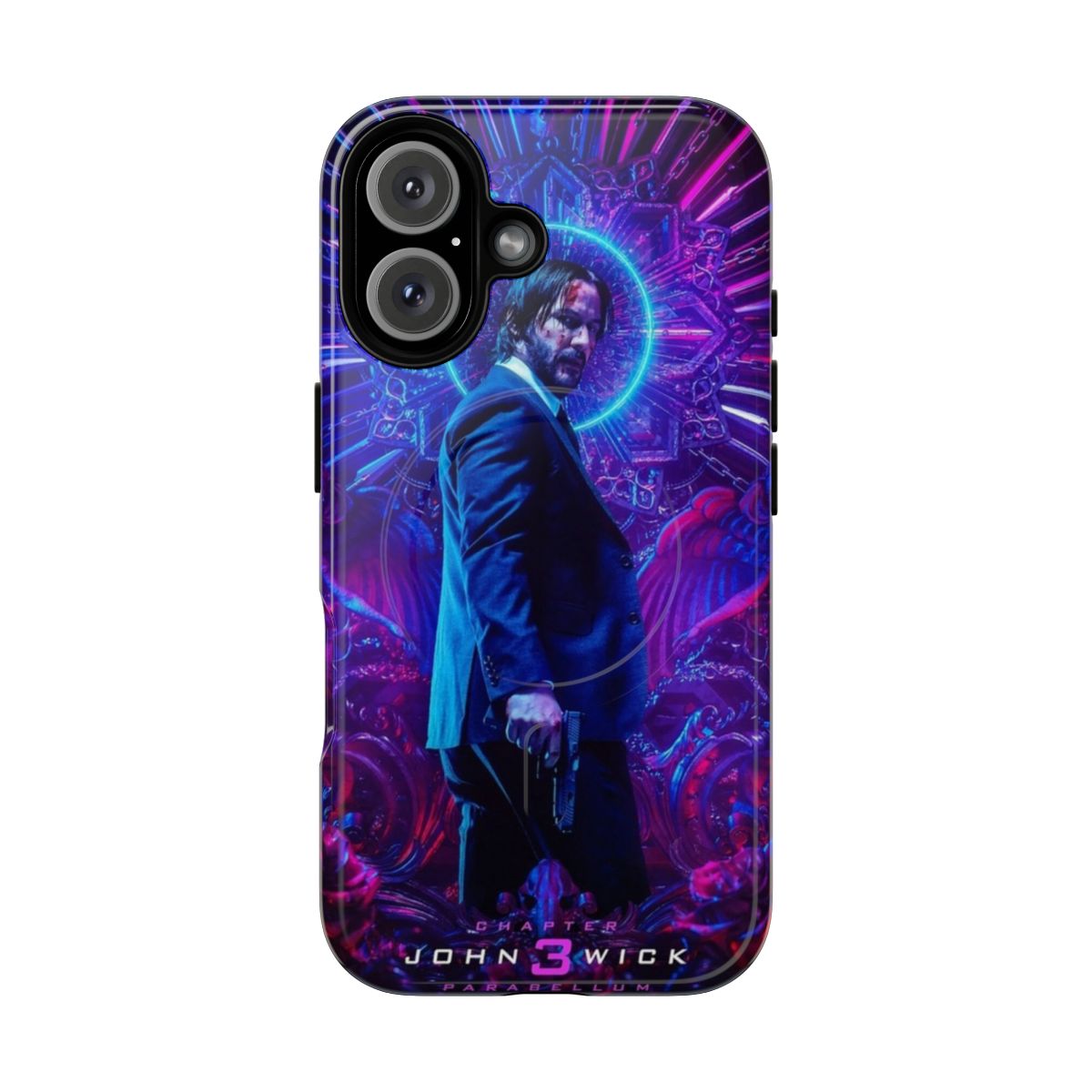 Magnetic tough phone case with John Wick movie-inspired design