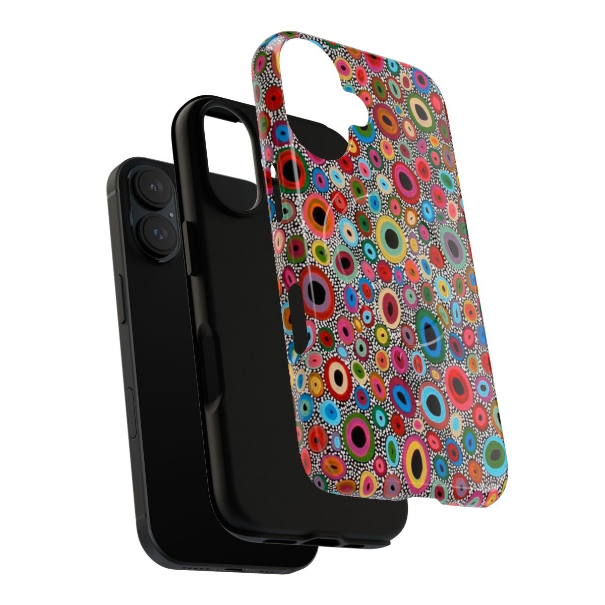 Magnetic Tough Cases featuring vibrant aboriginal artwork and dot paintings. - Layers