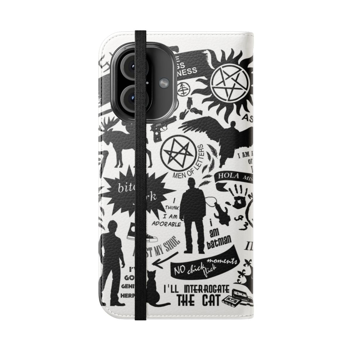 Supernatural-themed phone case featuring anti-possession symbol - Folded Front