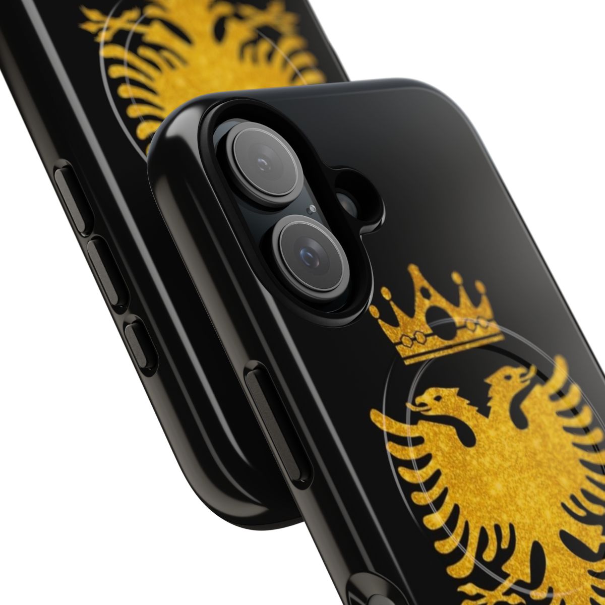 Durable magnetic phone case featuring the Albanian flag - Detail