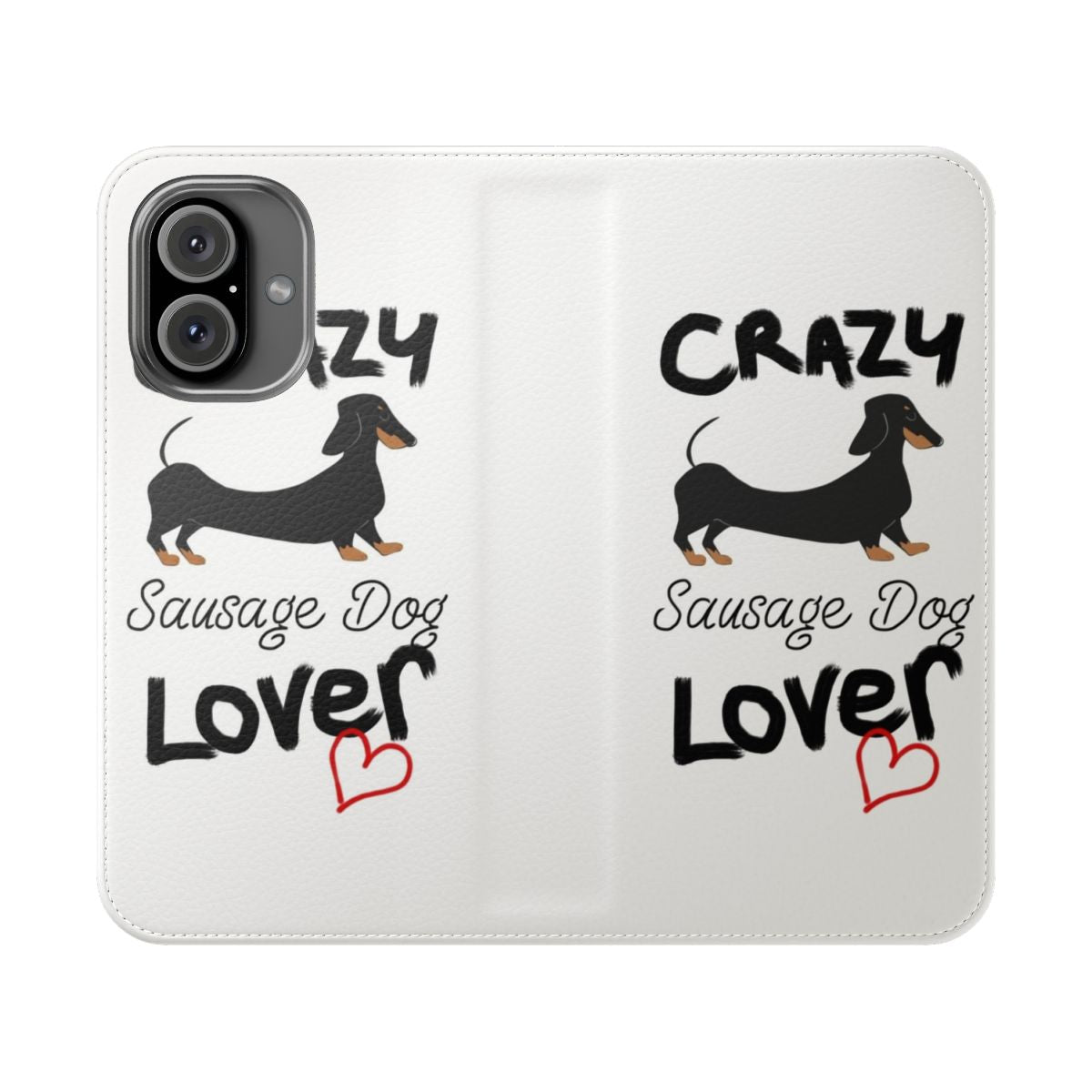 Playful dachshund dog print on a phone case