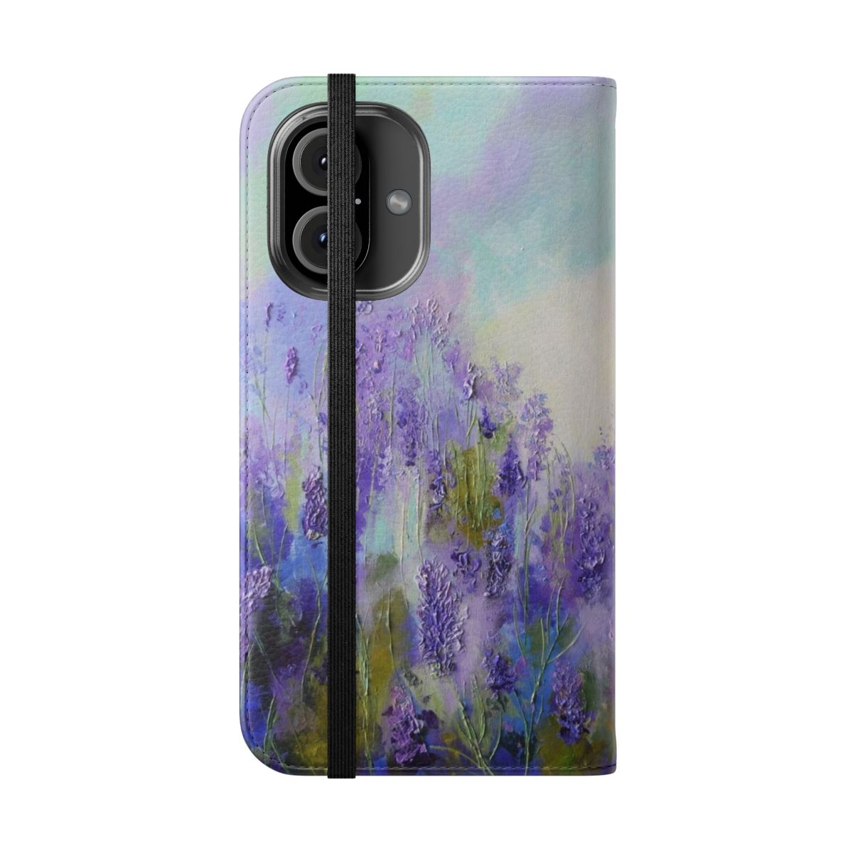 Lavender field landscape impressionist-style phone case cover - Folded Front