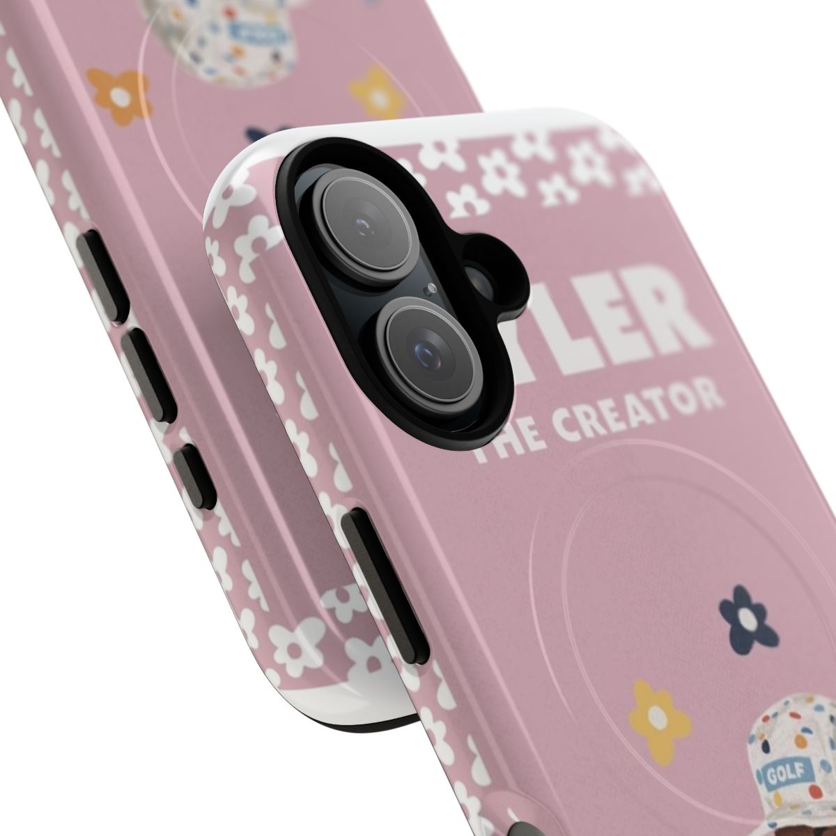 Stylish phone case featuring a Tyler the Creator inspired flower border design - Detail