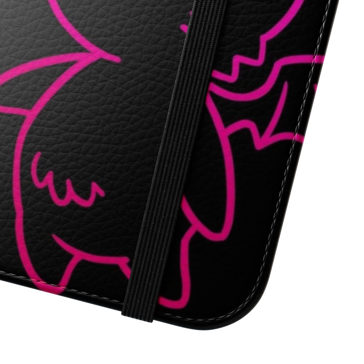 Minimalist phone case featuring a pink moogle design from the Final Fantasy video game series. - Close Up