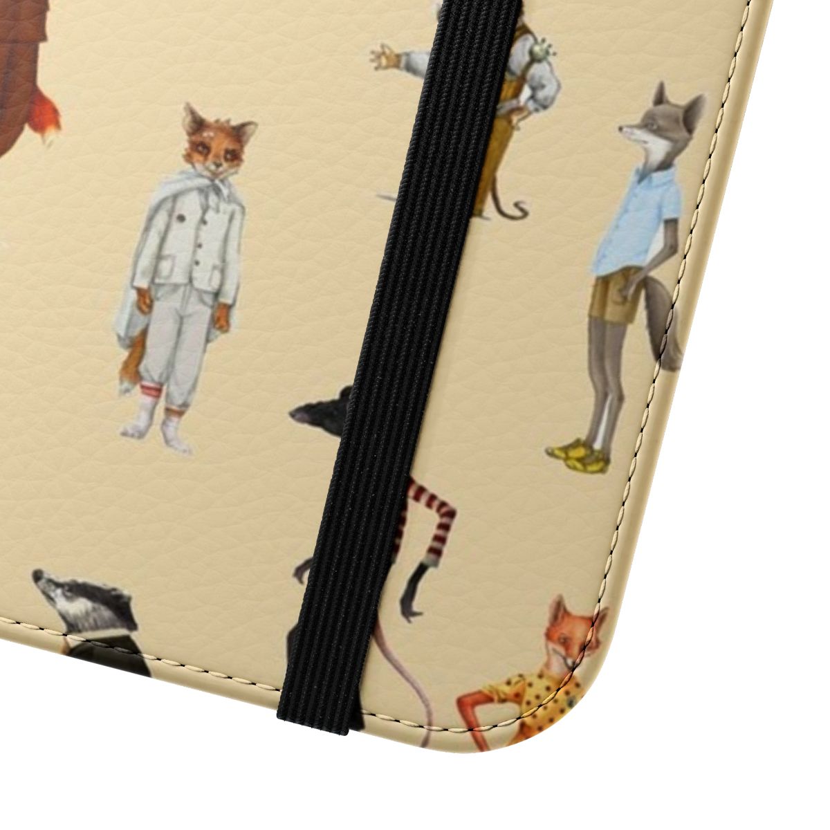 Flip phone case with sticker pack featuring Fantastic Mr. Fox and Mrs. Fox - Close Up