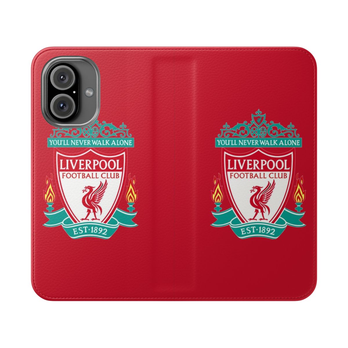 Liverpool FC inspired phone case featuring the club's logo and popular players