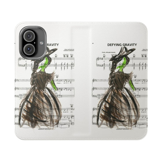 Watercolor-style Elphaba 'Defying Gravity' flip phone case