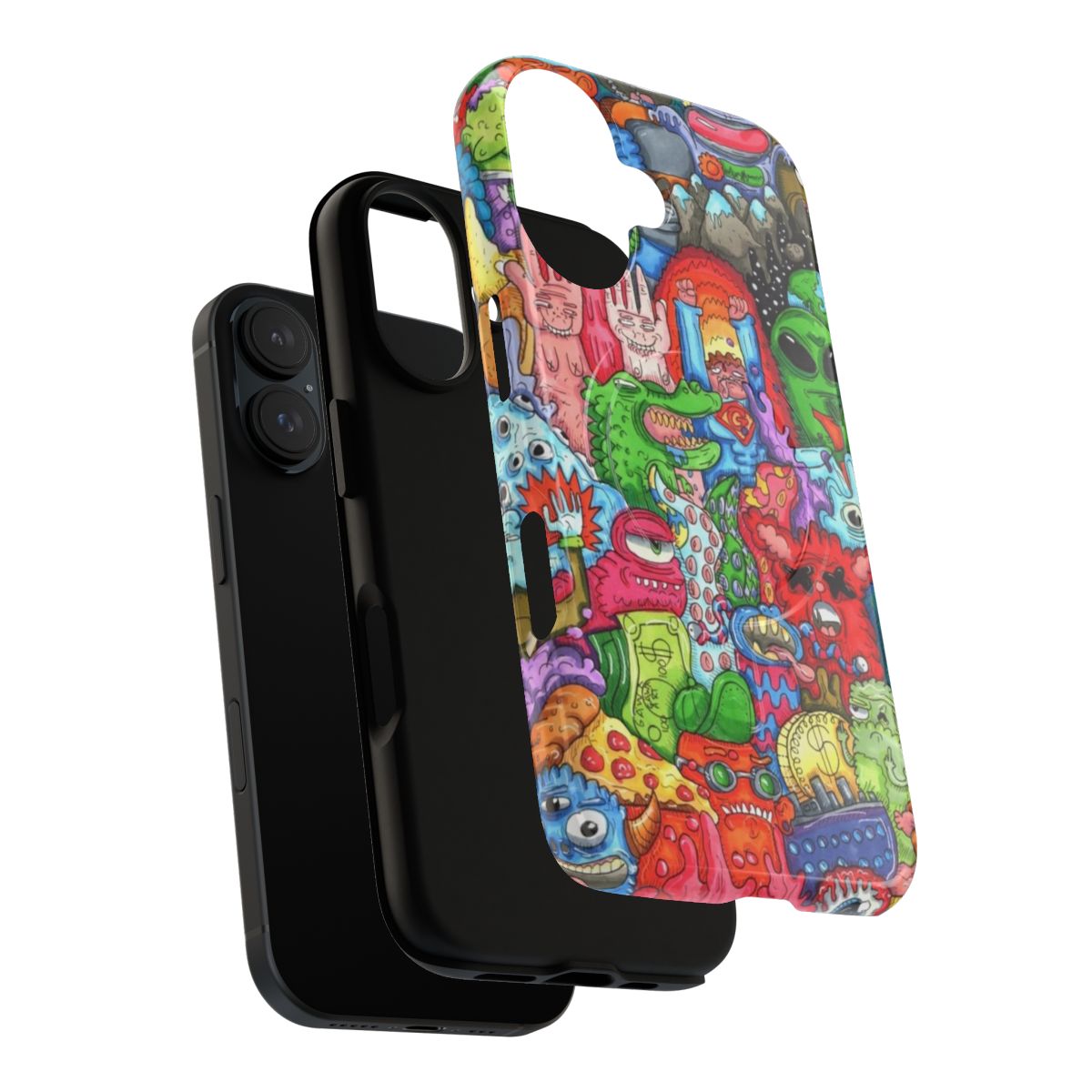 Vibrant doodle art design on a magnetic tough phone case - Layers