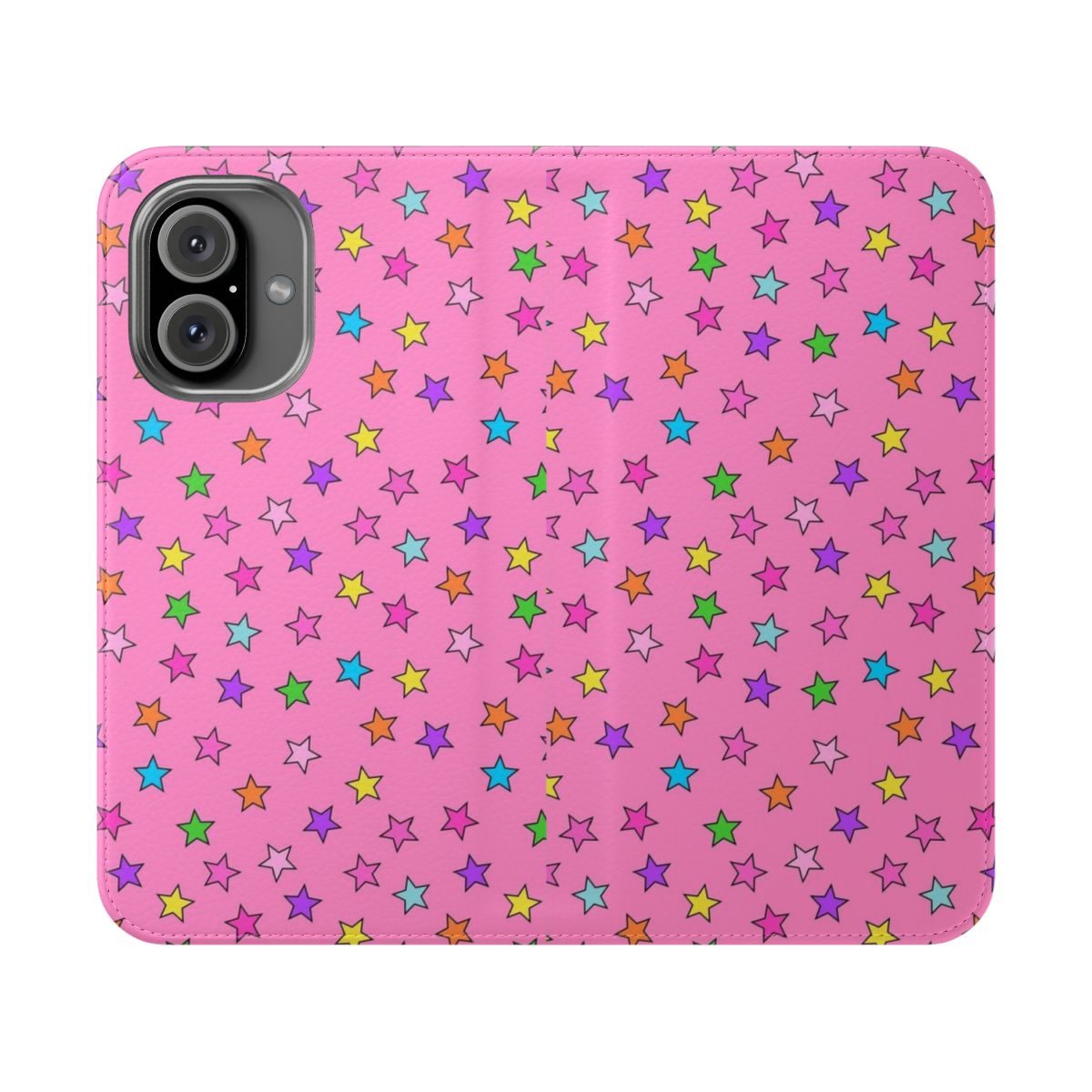 Vibrant stars phone case with a colorful, girly design