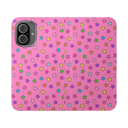 Vibrant stars phone case with a colorful, girly design