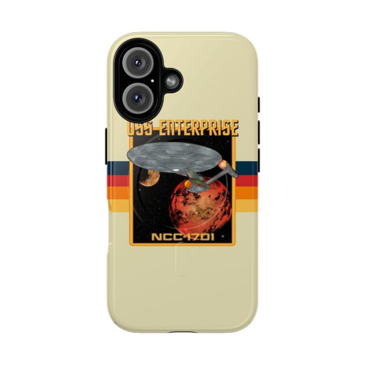 Magnetic tough phone case featuring the iconic USS Enterprise NCC-1701 from Star Trek