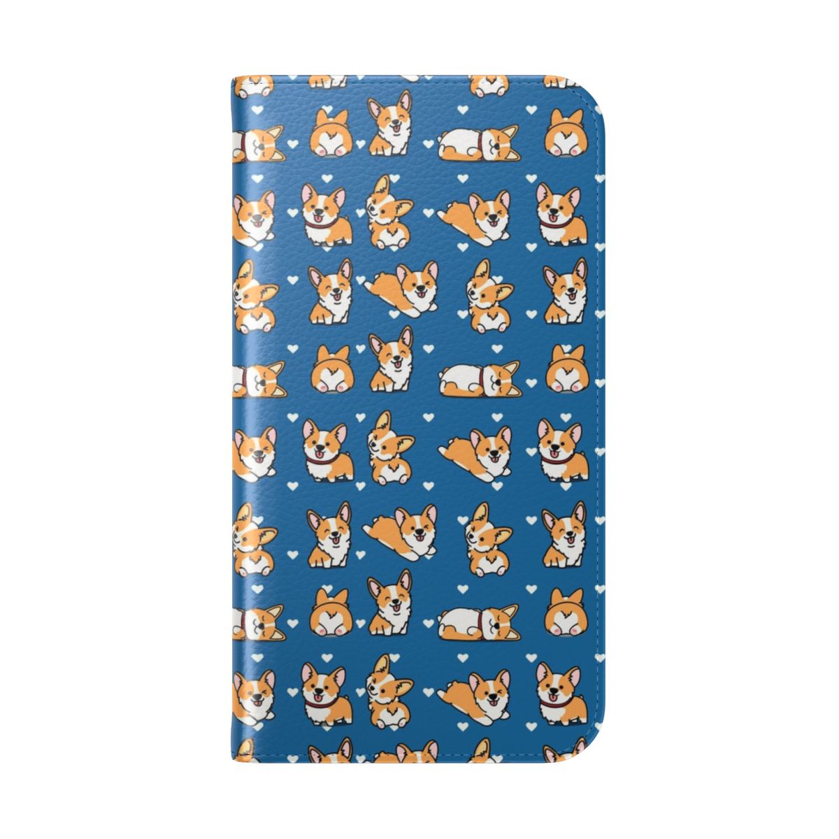 Kawaii Corgi Flip Cover Phone Case - Folded Back