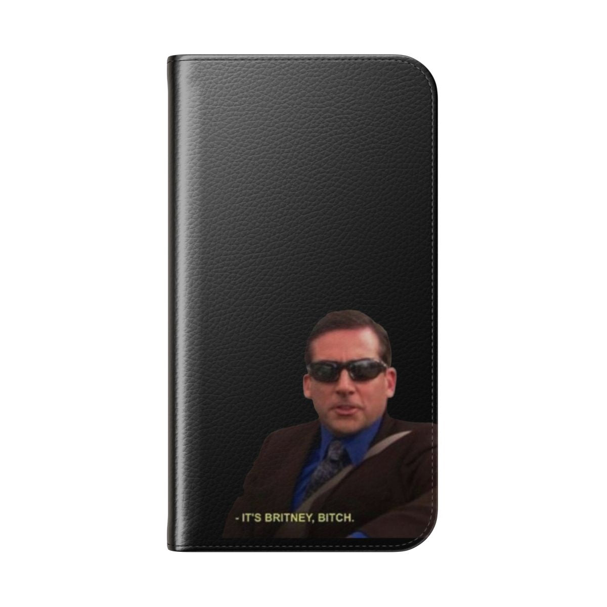 The Office-Inspired Flip Cover Phone Case with Michael Scott and Britney Spears Meme - Folded Back