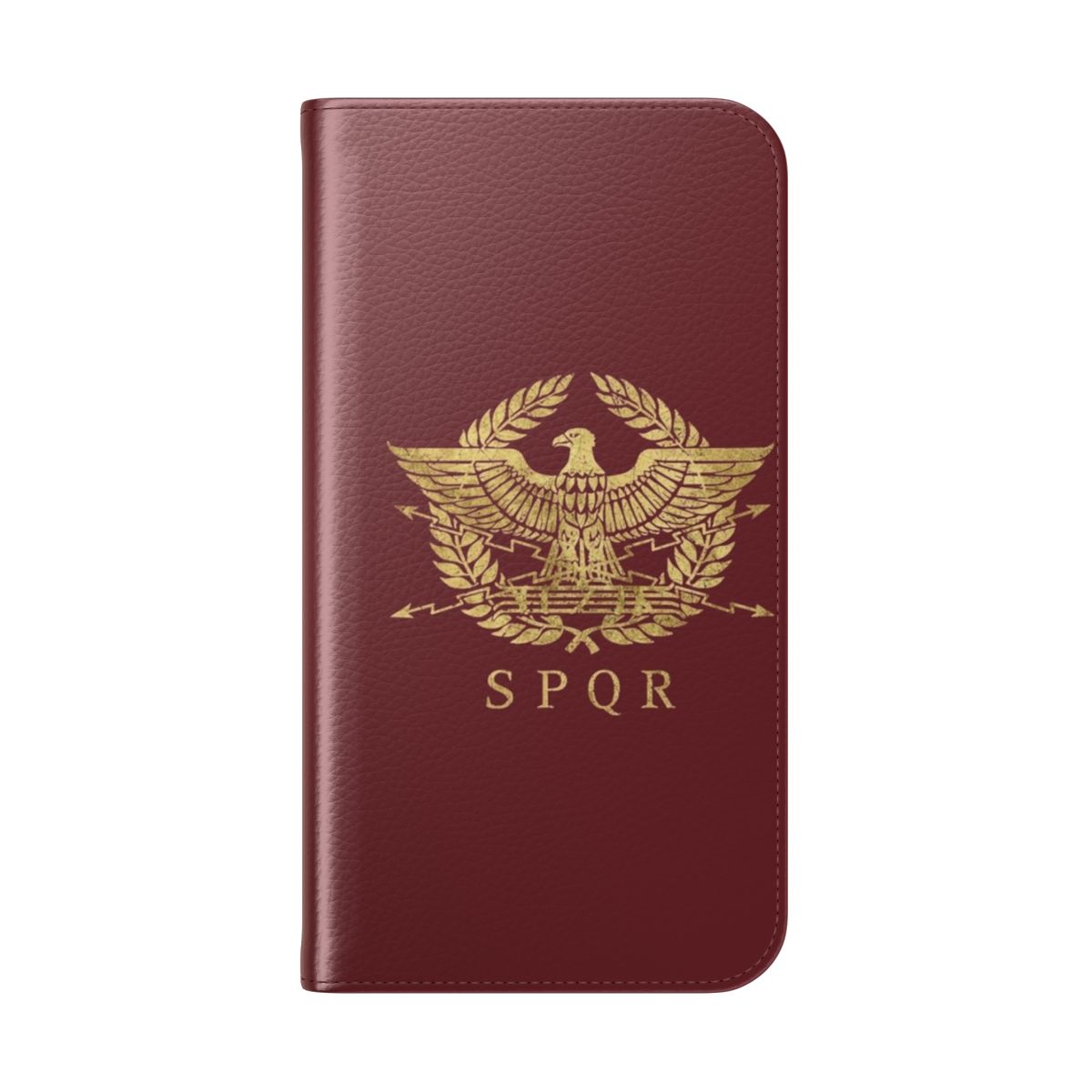 Roman Empire Inspired Flip Cover Phone Case with Ancient History Graphics - Folded Back