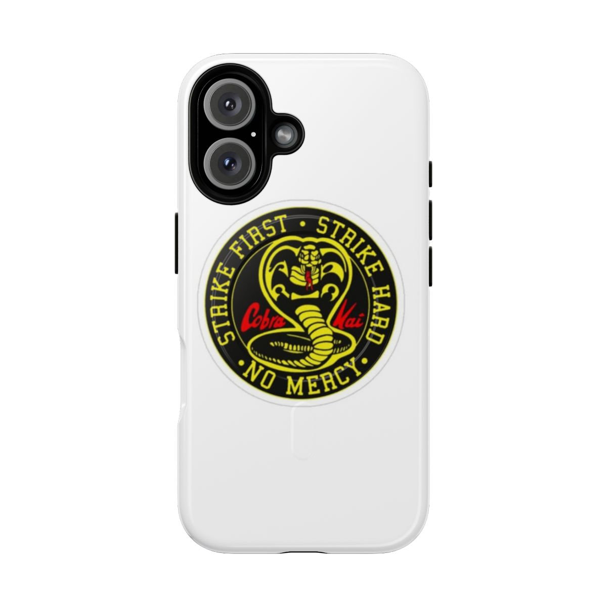 Cobra Kai inspired phone case with magnetic closure and tough design