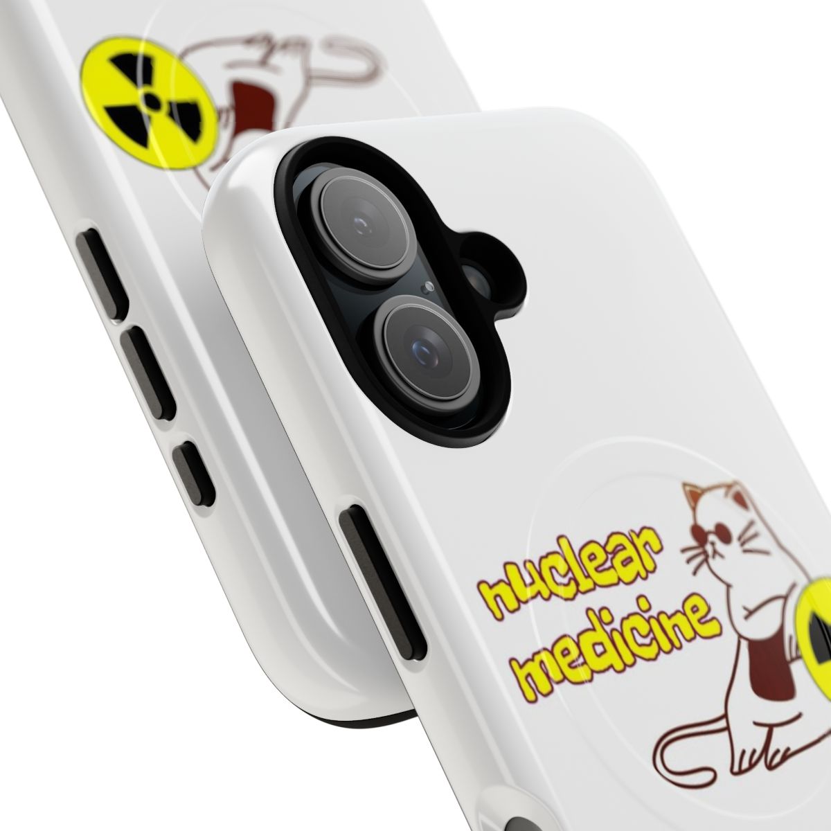 Durable phone case with nuclear medicine and radiology-themed design - Detail