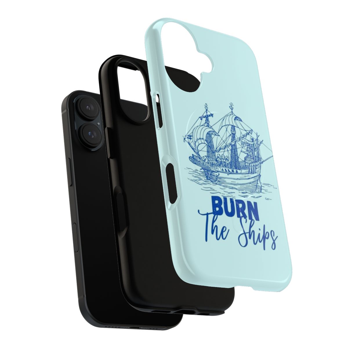 Inspirational magnetic tough phone case with Burn the Ships design for Christian music fans - Layers