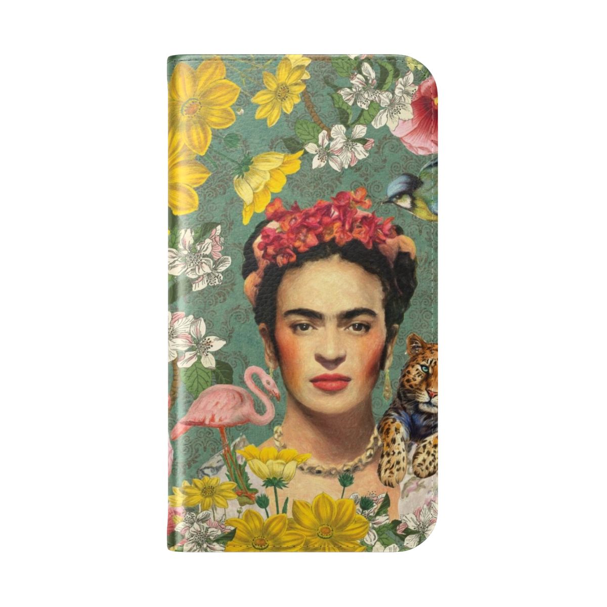 Colorful Frida Kahlo inspired flip phone case with artistic design - Folded Back