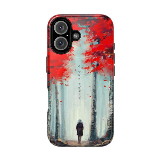 Magnetic tough phone case featuring dead leaves artwork inspired by BTS