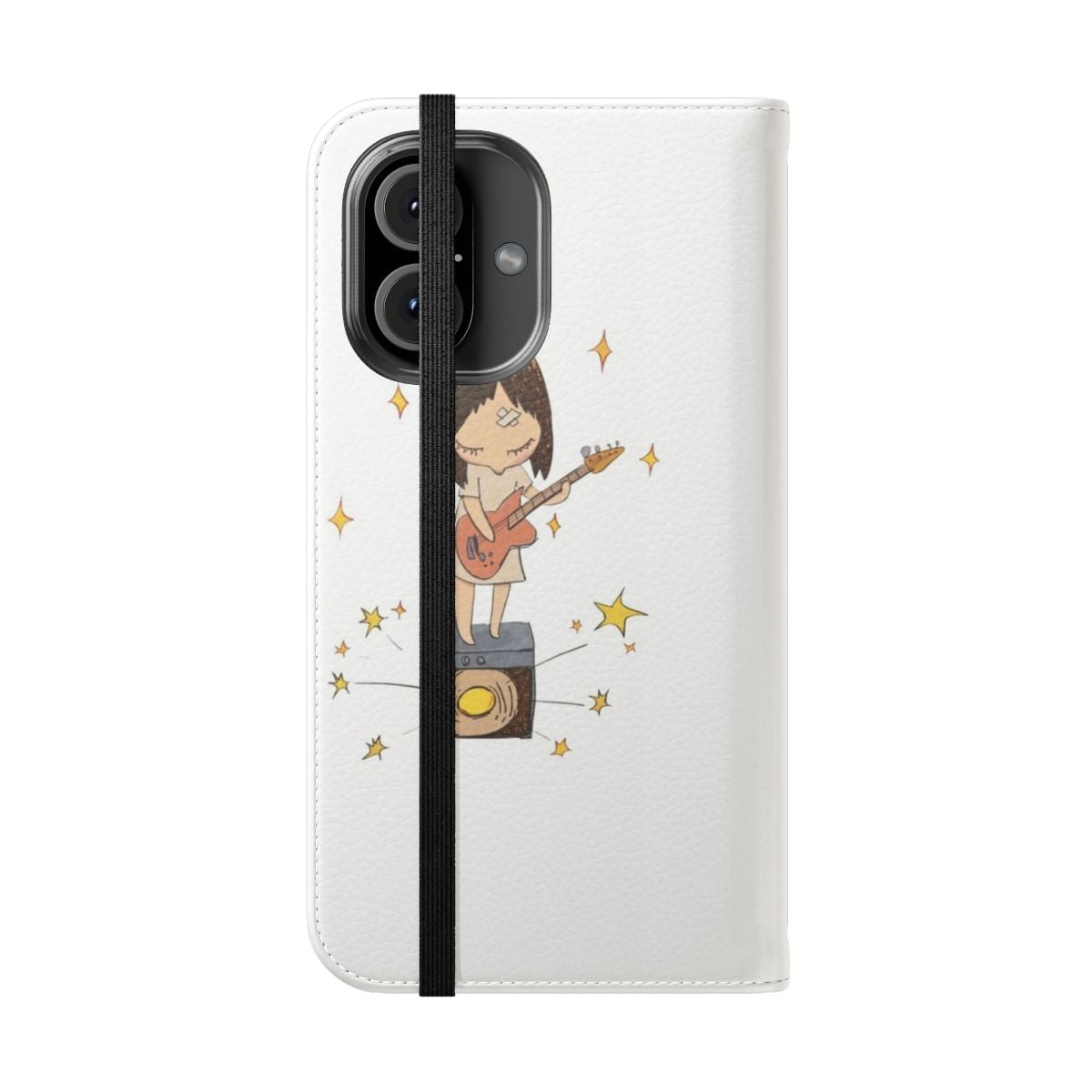 Yoshitomo Nara-inspired flip cover phone case featuring the artist's iconic artworks - Folded Front