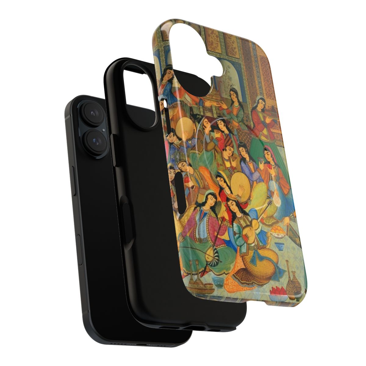 Magnetic phone case featuring intricate Persian-inspired calligraphy and design. - Layers