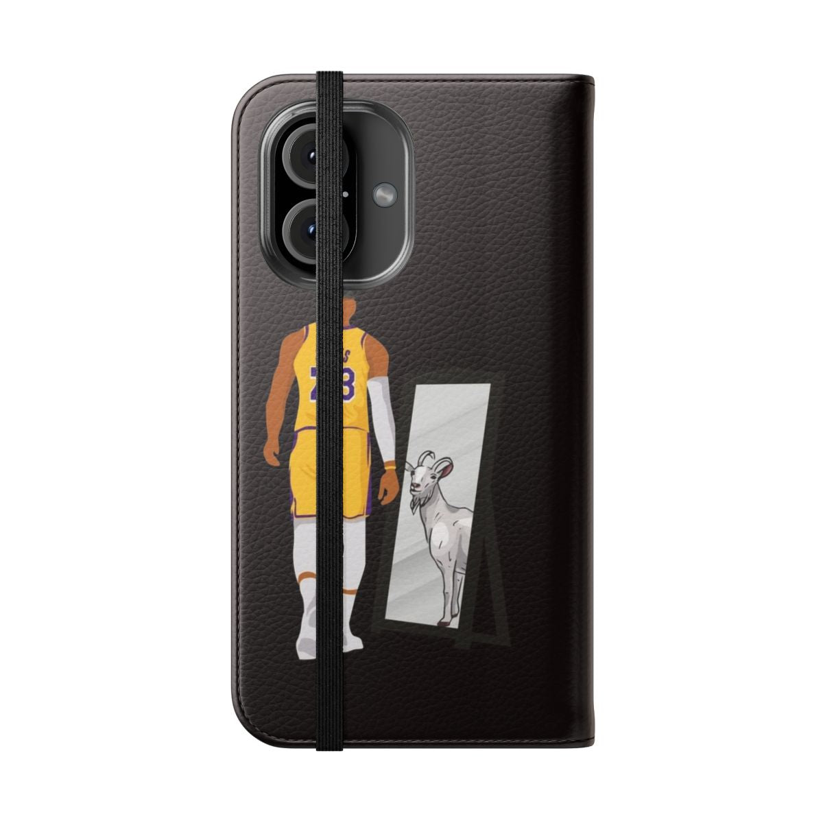 Lebron James Inspired Phone Case with Mirror GOAT Design - Folded Front