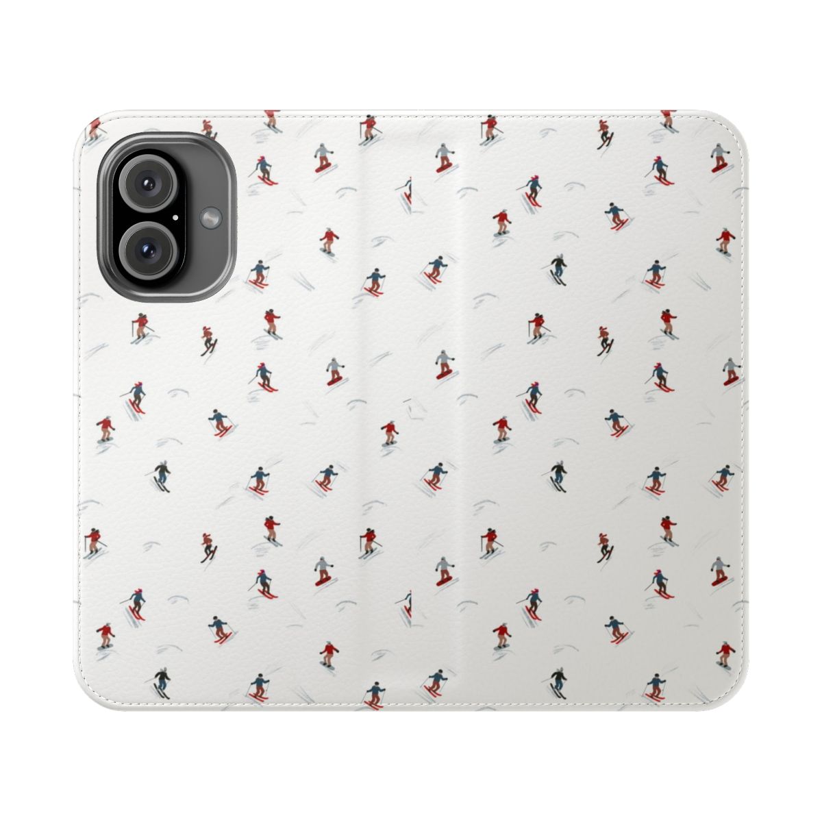 Colorful phone case cover with a winter ski pattern design