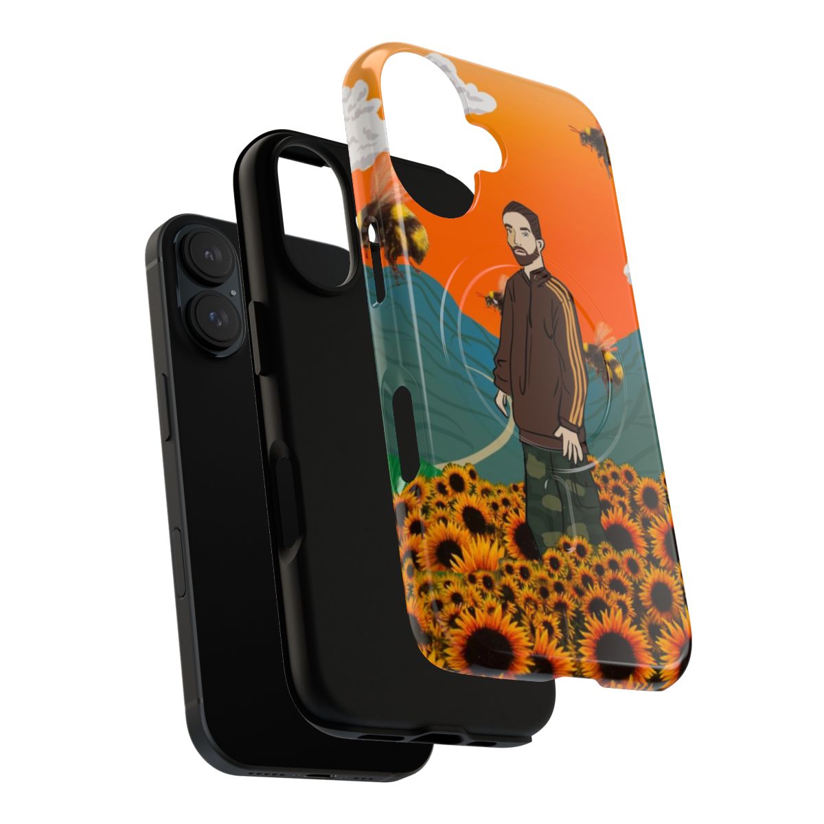 Floral phone case featuring a flower design, perfect for Robert Pattinson and Tyler the Creator fans - Layers