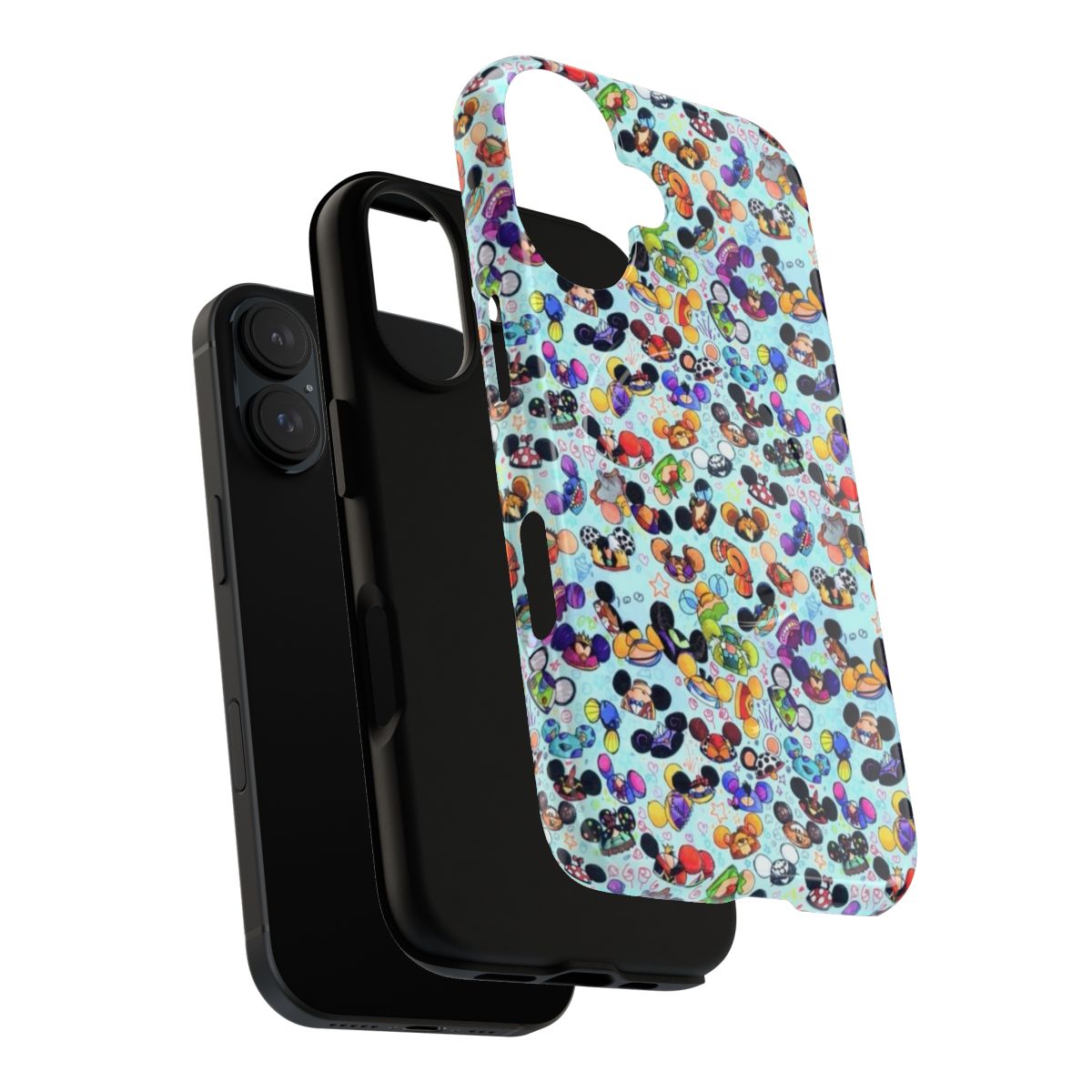 Colorful magnetic phone cases featuring popular Disney characters like Mickey Mouse, Minnie Mouse, and more. - Layers