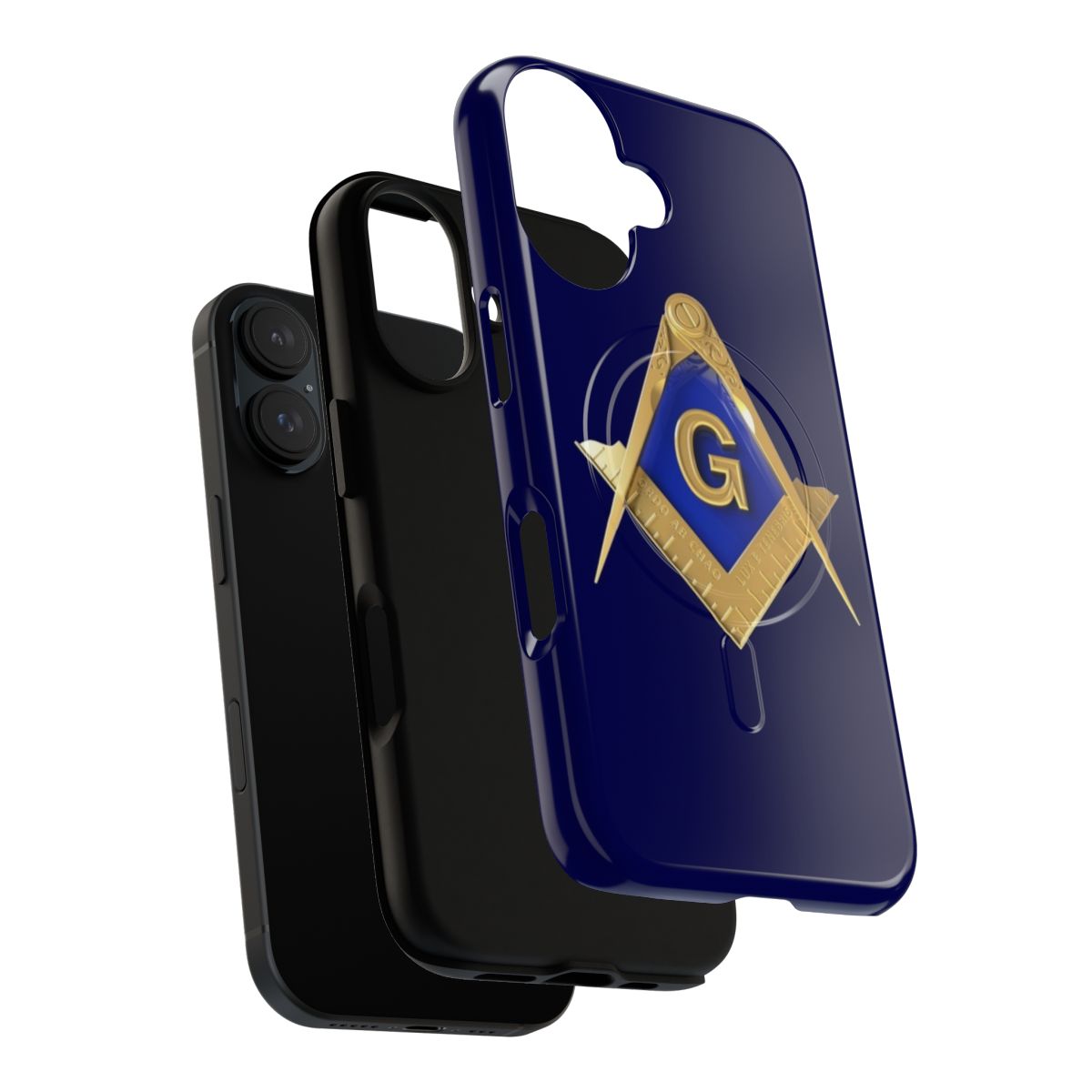 Masonic symbol magnetic tough phone case with blue background - Layers