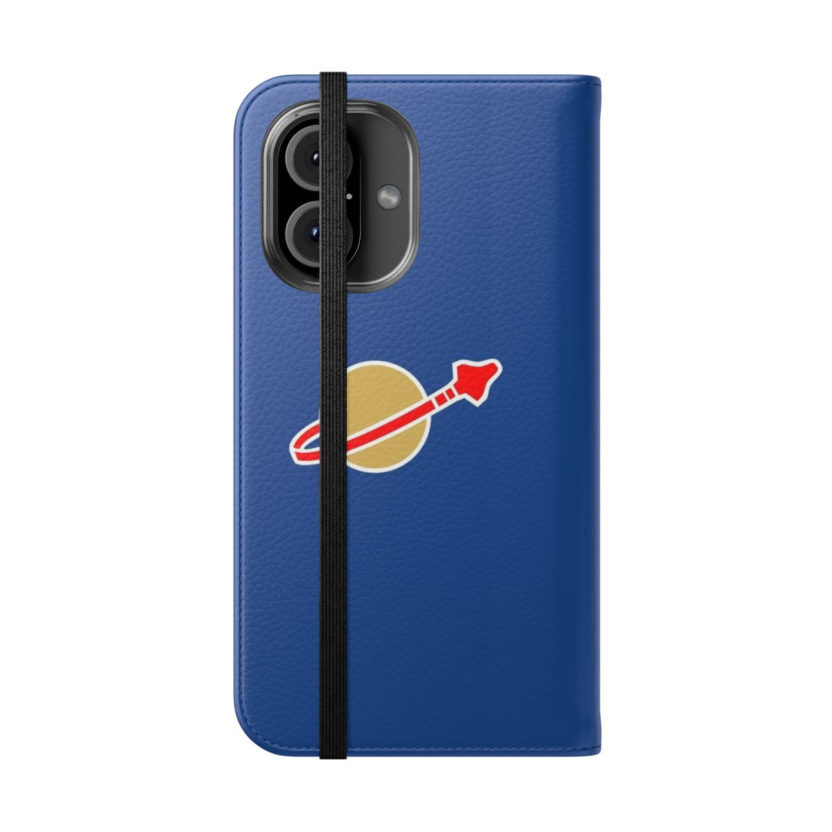 A Lego-inspired phone case with a classic space theme - Folded Front