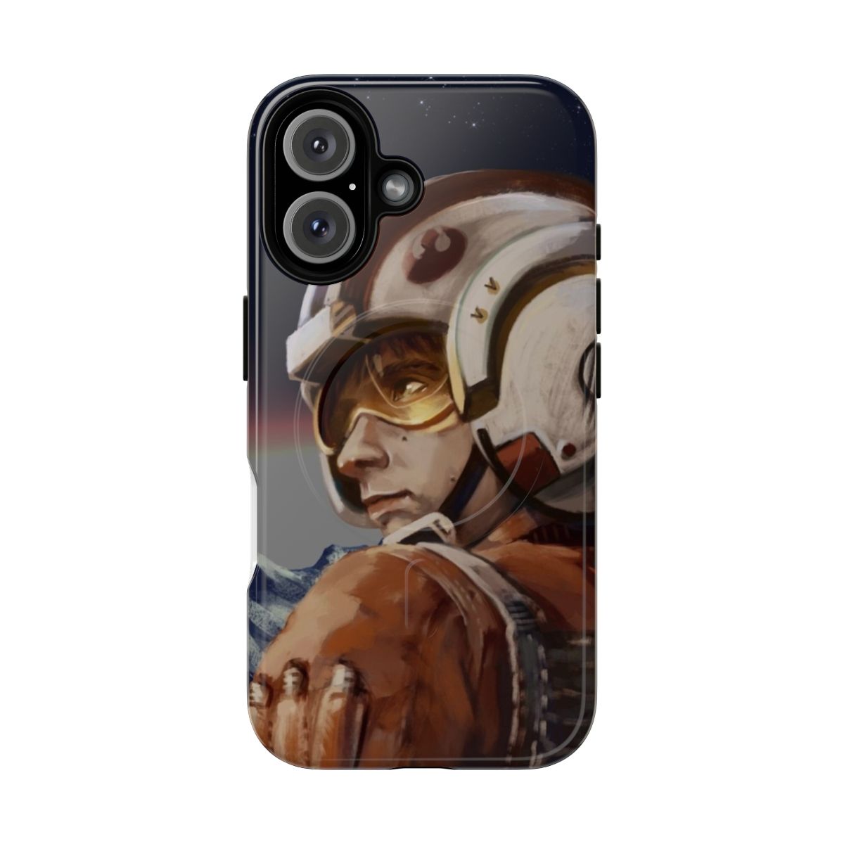 Pilot-themed magnetic tough phone case with night sky and star motifs