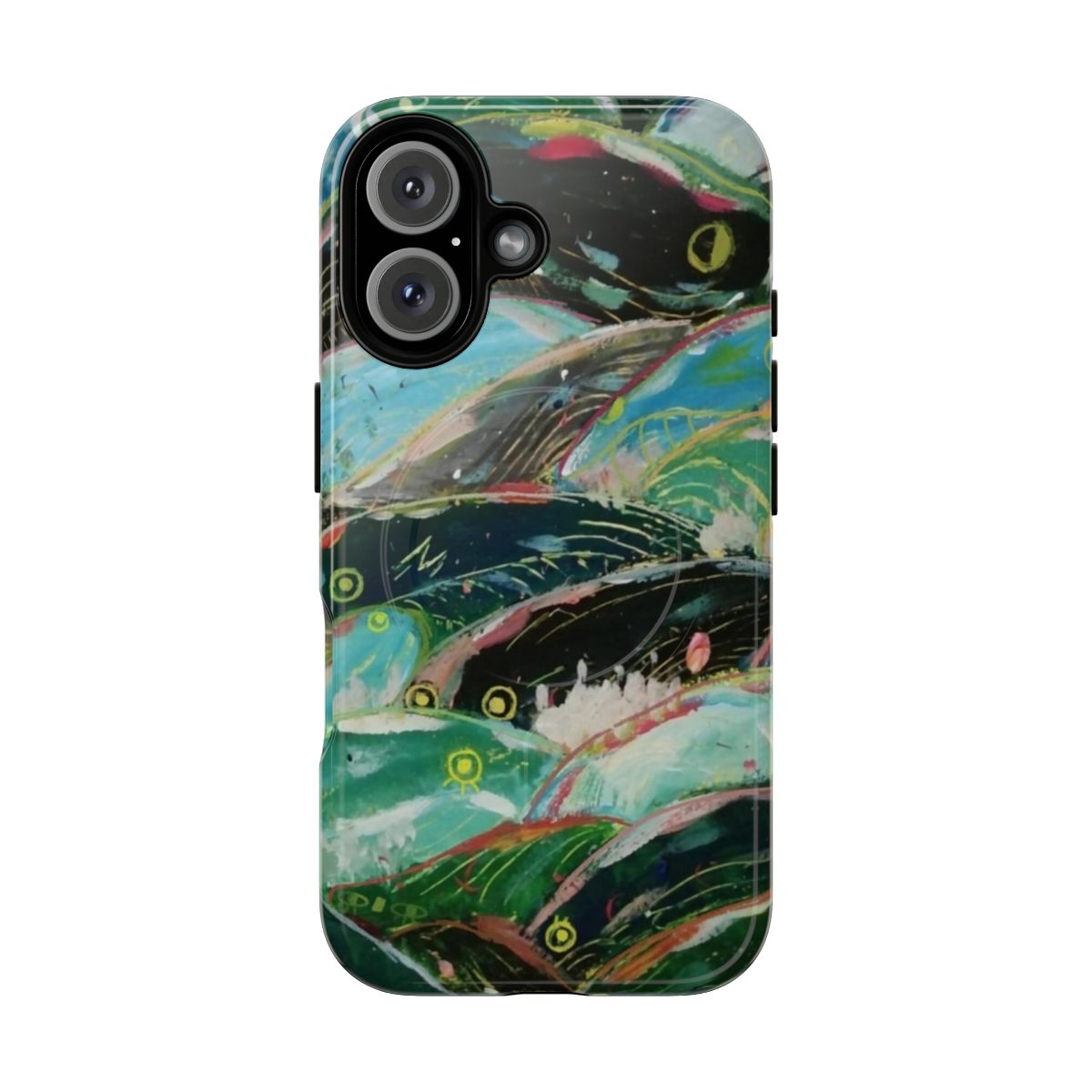 Artistic waves phone case design inspired by the Studio Ghibli film Ponyo