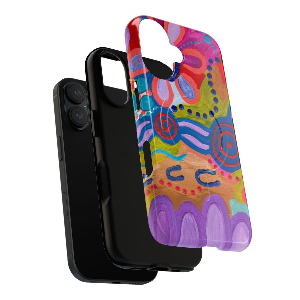 Magnetic tough phone case with aboriginal and indigenous art designs - Layers