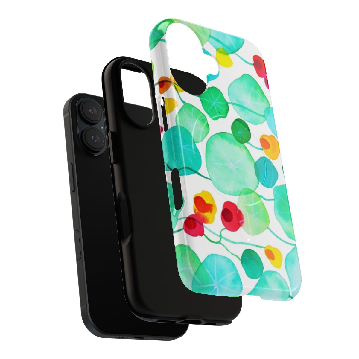 Colorful Nasturtium Flower Pattern Phone Case - Layers