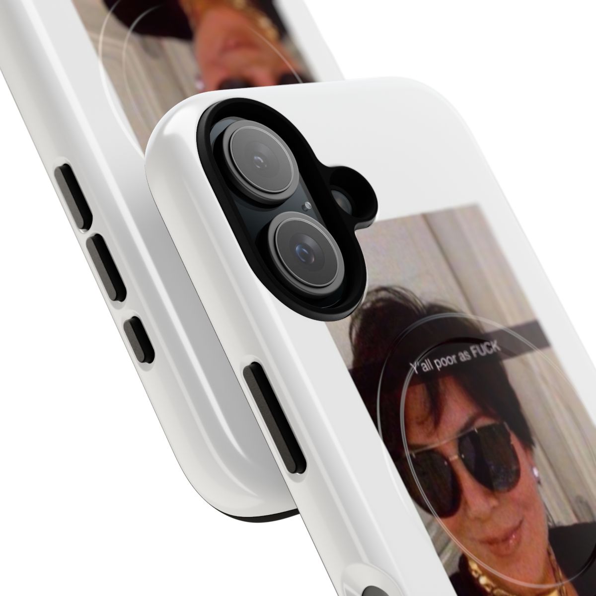 Magnetic tough phone case with a funny Kris Jenner design for Kardashian fans - Detail