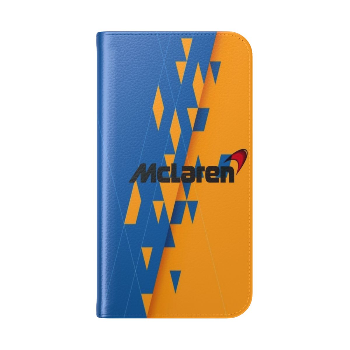 Mclaren F1-themed flip cover phone case with sleek design - Folded Back