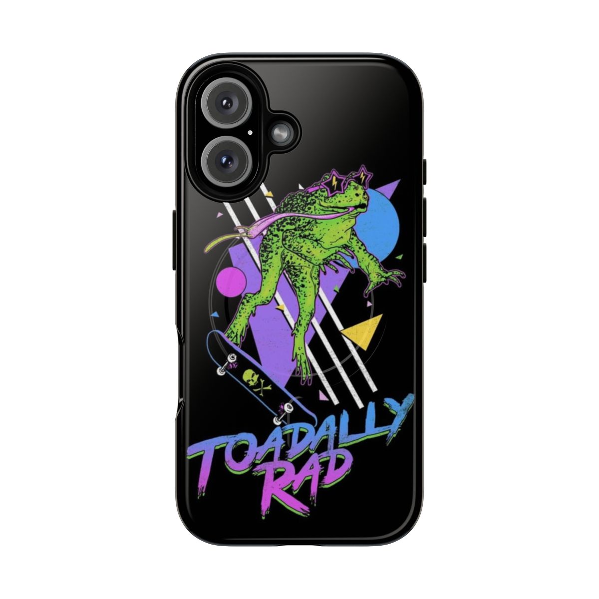 Tough and stylish phone case with retro frog and toad design