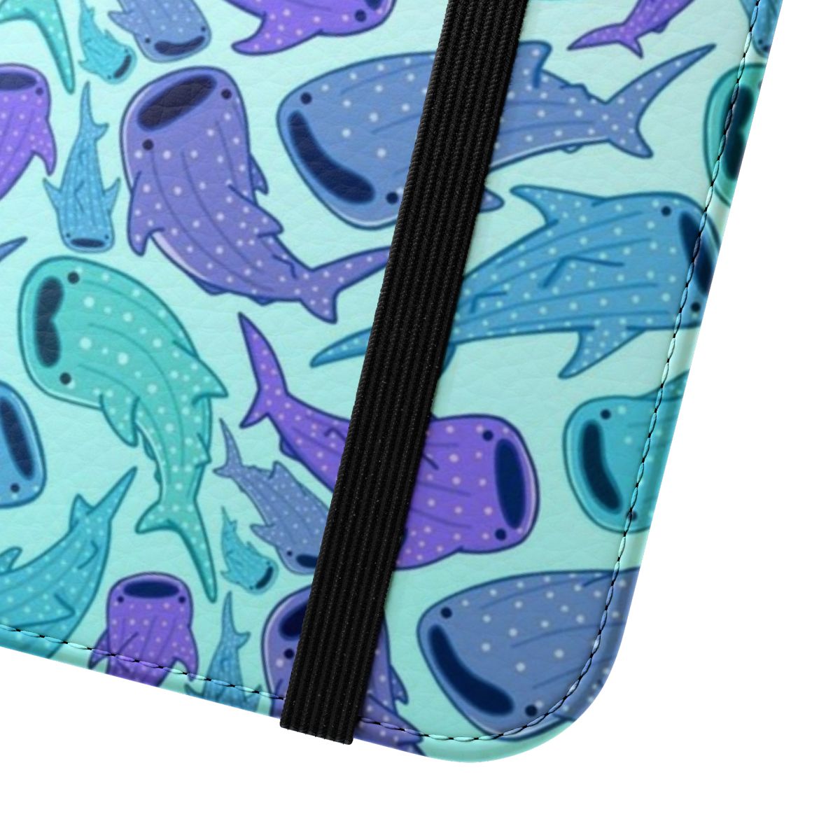 Colorful whale shark pattern printed on a phone case - Close Up