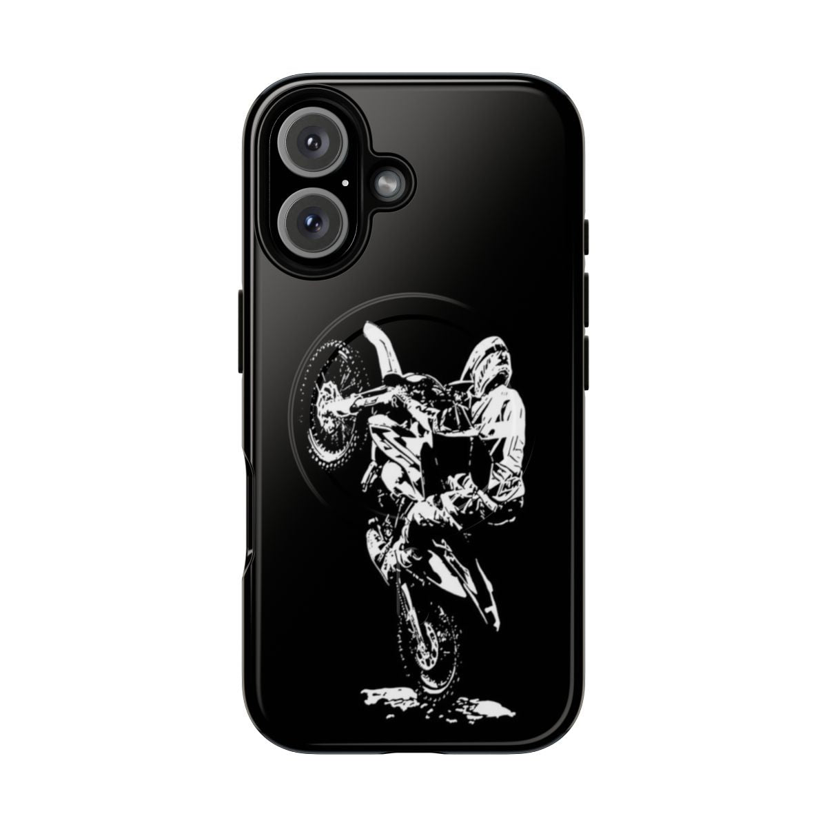 Outdoor motocross racing phone case with magnetic attachment