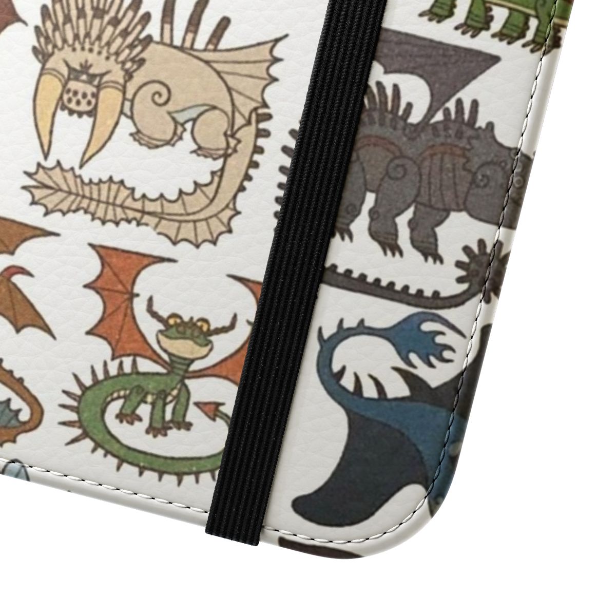 Dragons of Berk-inspired flip cover phone case with popular characters from the How to Train Your Dragon franchise - Close Up