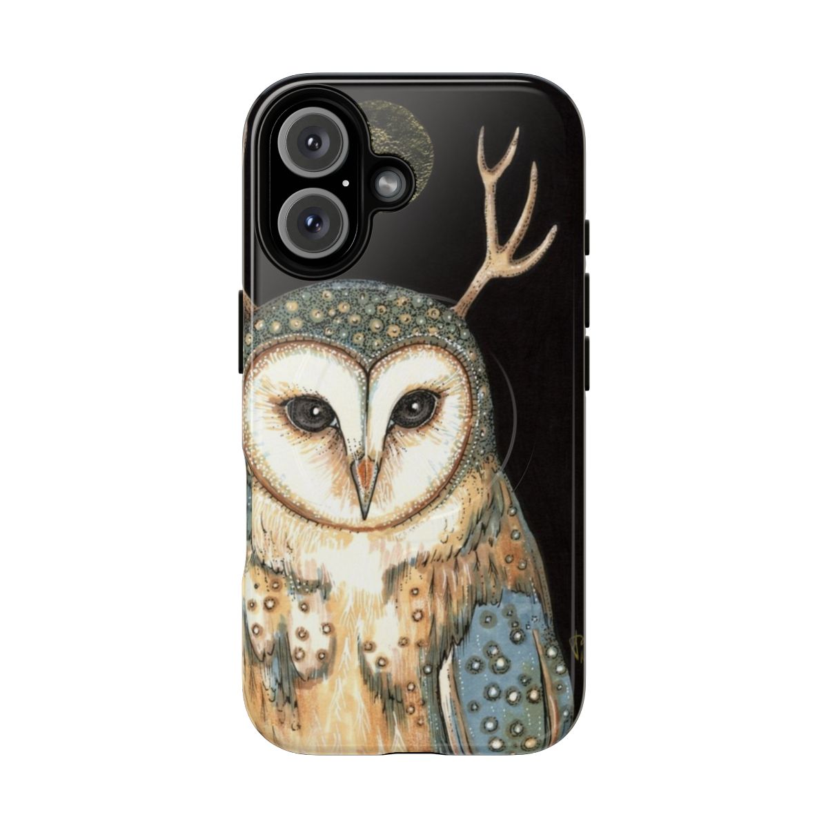 Owl spirit artwork on a durable, magnetic phone case