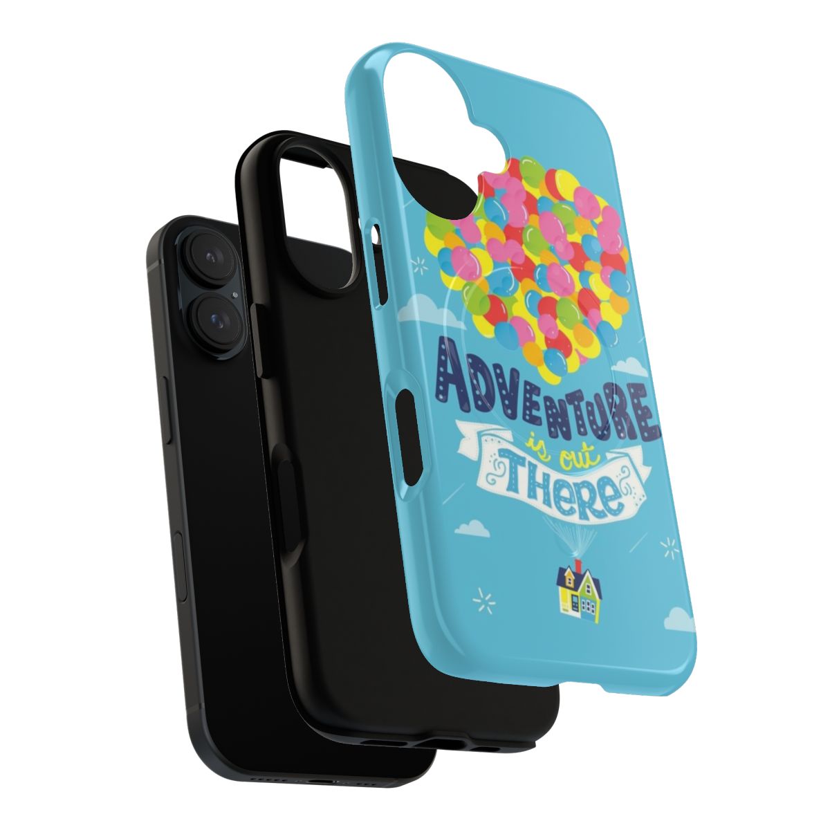 Tough magnetic phone case with inspirational "Adventure is out there" design - Layers